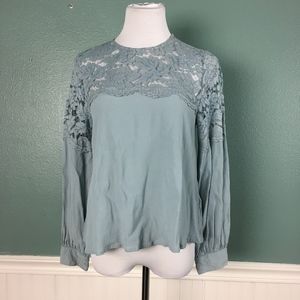 H&M Blue Lace Blouse